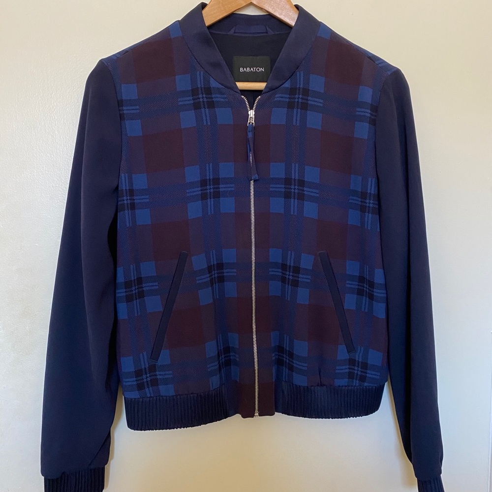 Plaid bomber jacket -aritzia